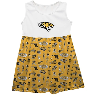 Girls Youth Vive La Fete Gold Towson Tigers Impressions Artwork Tank Top Dress