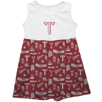 Girls Youth Vive La Fete Cardinal Troy University Trojans Impressions Artwork Tank Top Dress