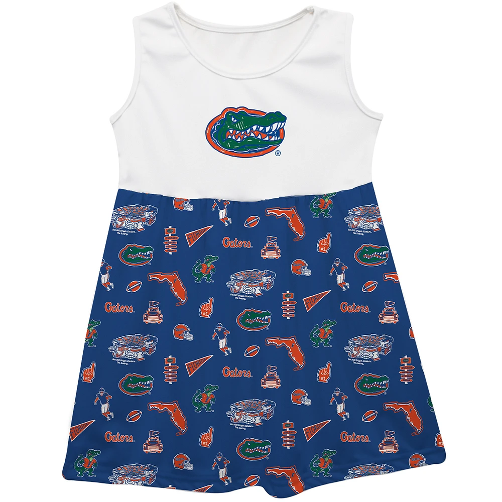 Girls Youth Vive La Fete Royal Florida Gators Impressions Artwork Tank Top Dress