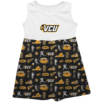 Girls Youth Vive La Fete Black VCU Rams Impressions Artwork Tank Top Dress