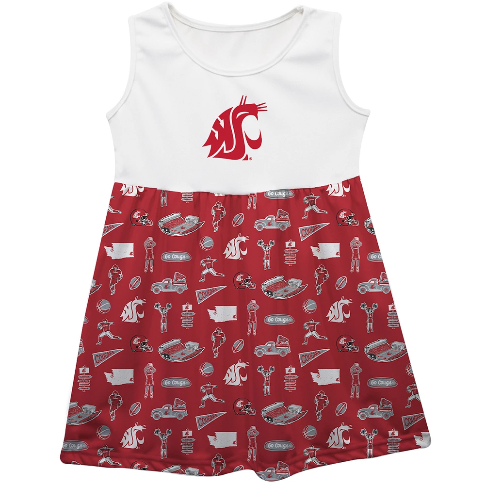 Girls Youth Vive La Fete Crimson Washington State Cougars Impressions Artwork Tank Top Dress