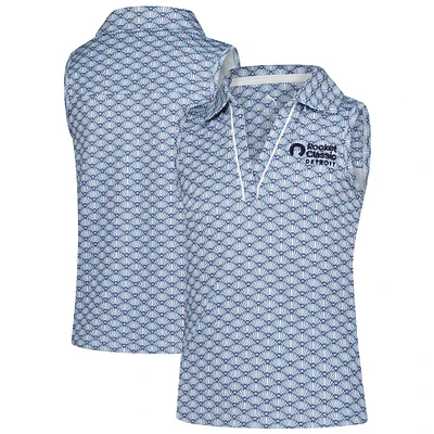 Girls' Youth Puma Light Blue Rocket Classic Scallop Print Cloudspun V-Neck Sleeveless Polo