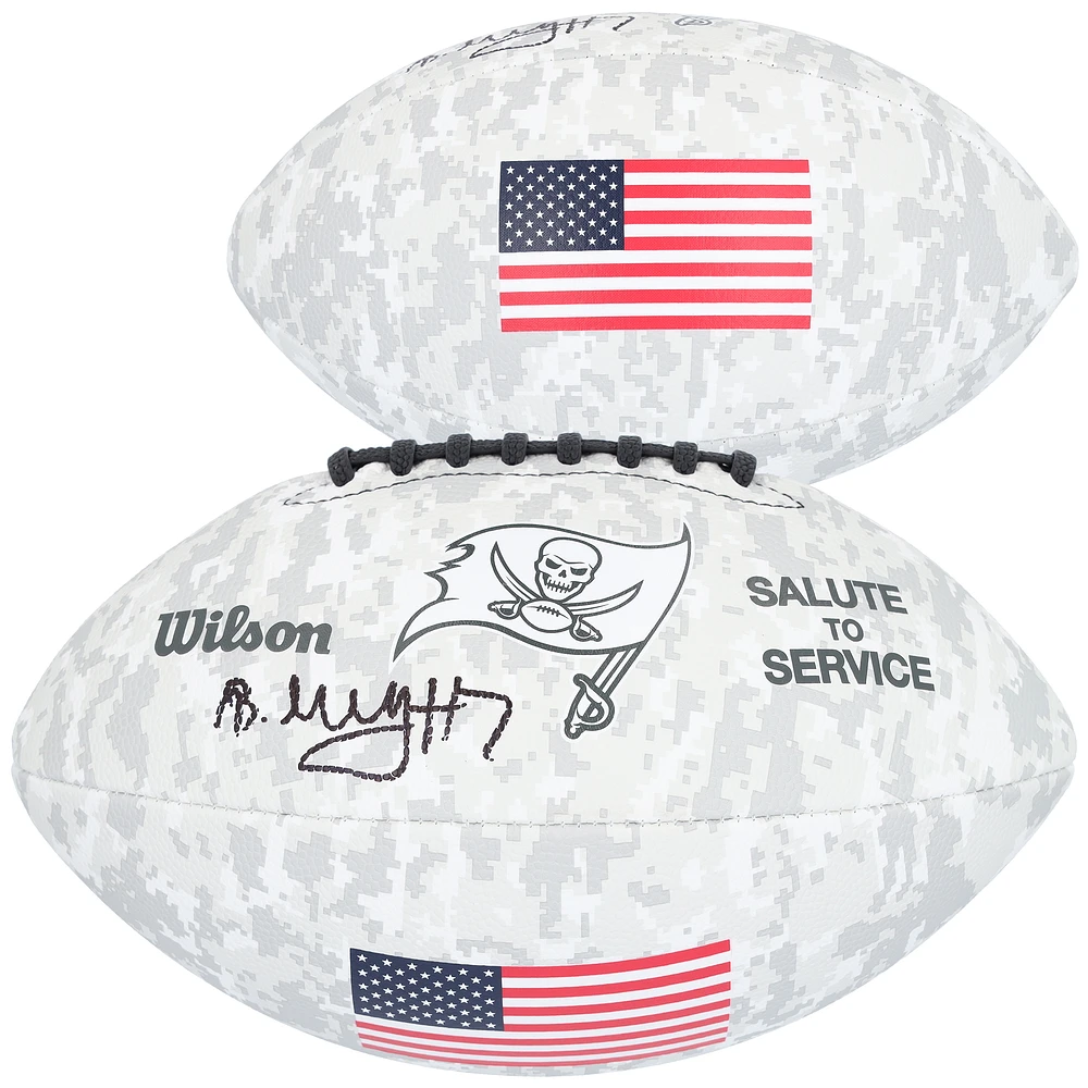 Bucky Irving Tampa Bay Buccaneers Autographed Wilson 2024 Salute To Service Football