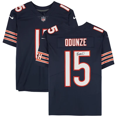 Rome Odunze Chicago Bears Autographed Nike Navy Limited Jersey