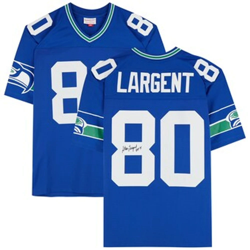 Steve Largent Seattle Seahawks Autographed 1985 Mitchell & Ness Royal Replica Jersey with "HOF '95" Inscription