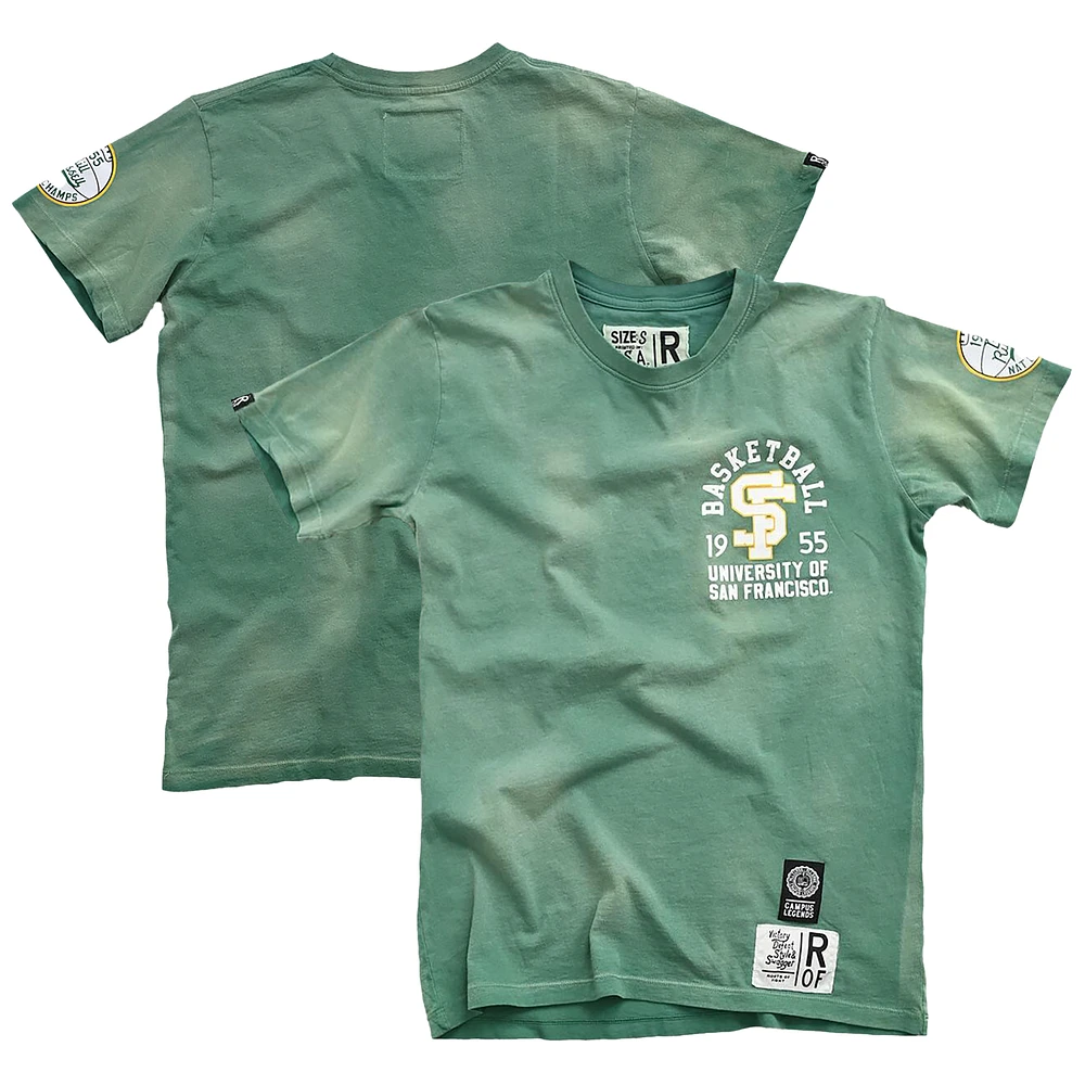 Men's Roots of Fight Bill Russell Green San Francisco Dons 1955 NCAA Basketball National Champions T-Shirt