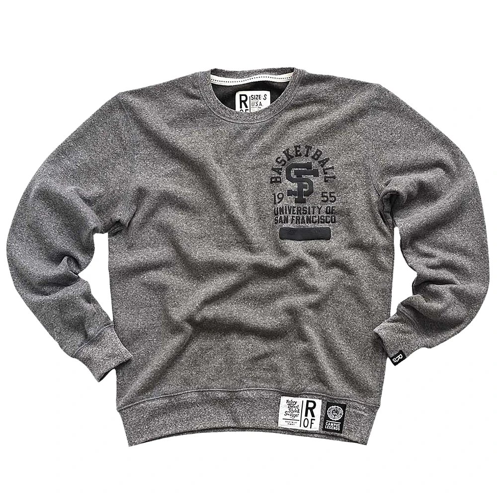 Men's Roots of Fight Gray San Francisco Dons 1955 NCAA Basketball National Champions Tri-Blend Crewneck Sweatshirt
