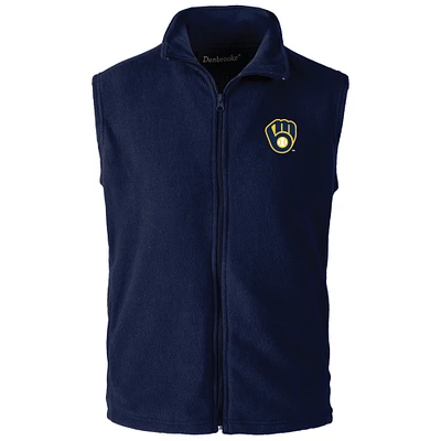 Men's Dunbrooke Navy Milwaukee Brewers Full-Zip Vest