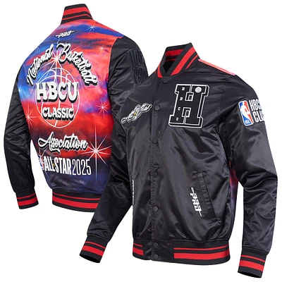 Unisex Pro Standard Black 2025 NBA All-Star Game x HBCU Full-Snap Satin Jacket