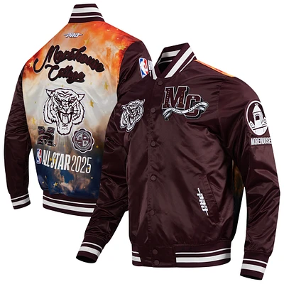 Men's Pro Standard Wine All Star x HBCU Classic Full-Snap Satin Jacket