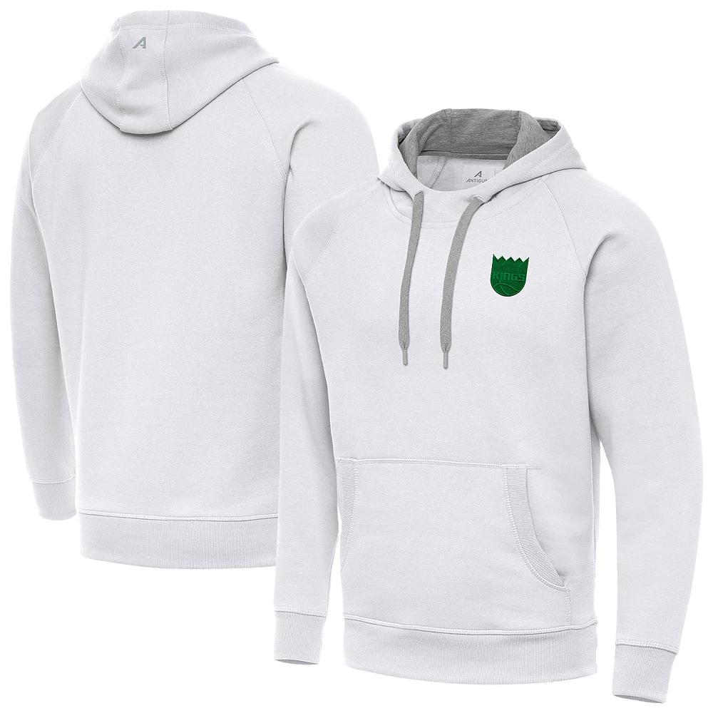 Men's Antigua Sacramento Kings St. Patrick's Day Victory Raglan Pullover Hoodie
