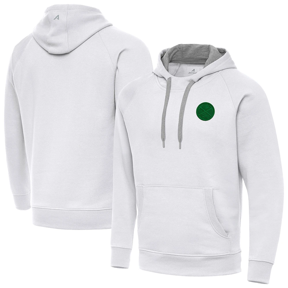 Men's Antigua Denver Nuggets St. Patrick's Day Victory Raglan Pullover Hoodie