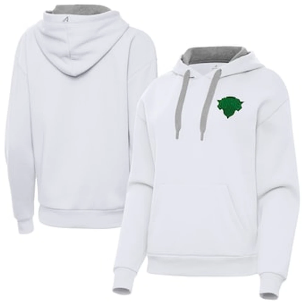 Women's Antigua New York Knicks St. Patrick's Day Victory Pullover Hoodie