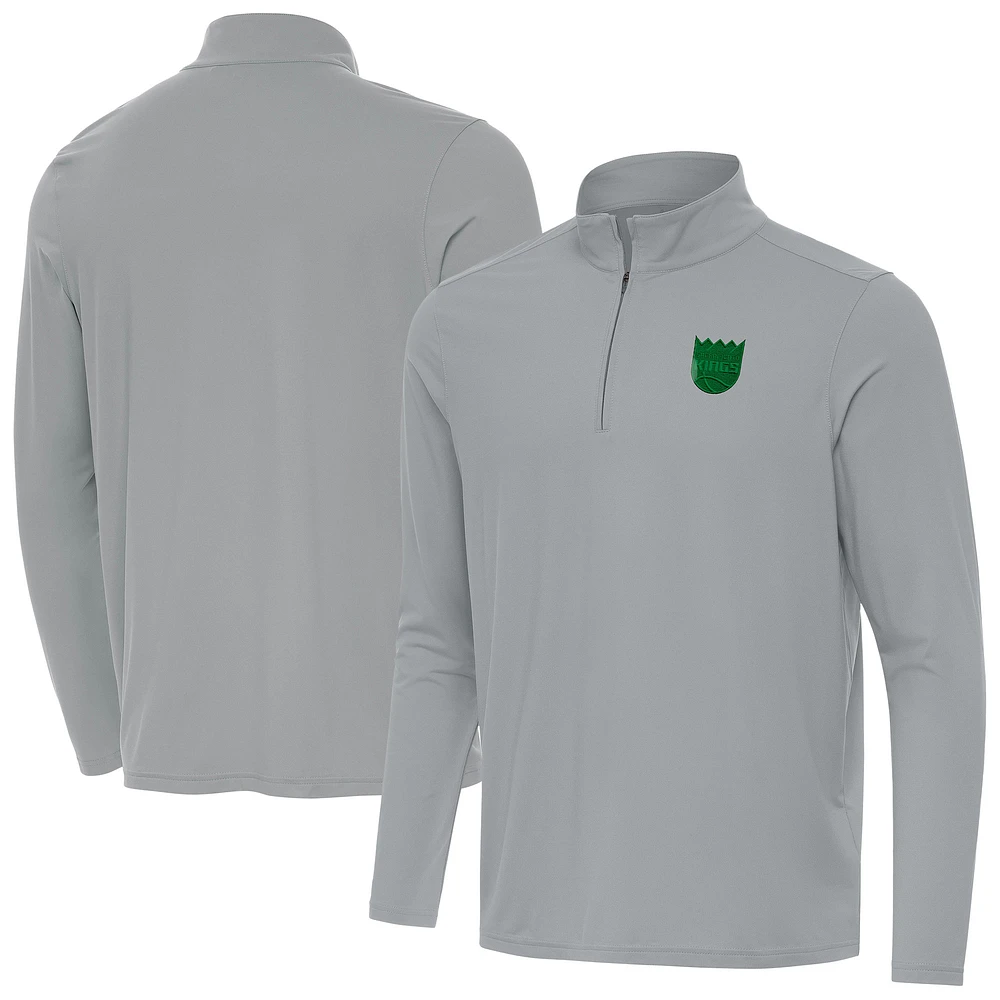Men's Antigua Sacramento Kings St. Patrick's Day Intent Quarter-Zip Jacket