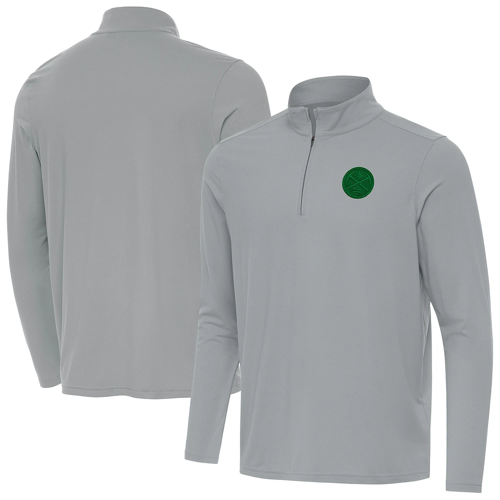 Men's Antigua Denver Nuggets St. Patrick's Day Intent Quarter-Zip Jacket