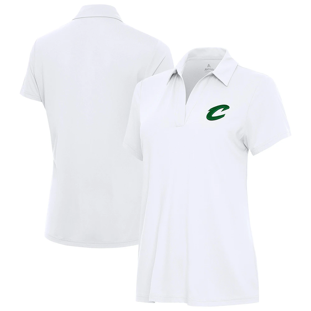 Women's Antigua White Cleveland Cavaliers St. Patrick's Day Era Polo