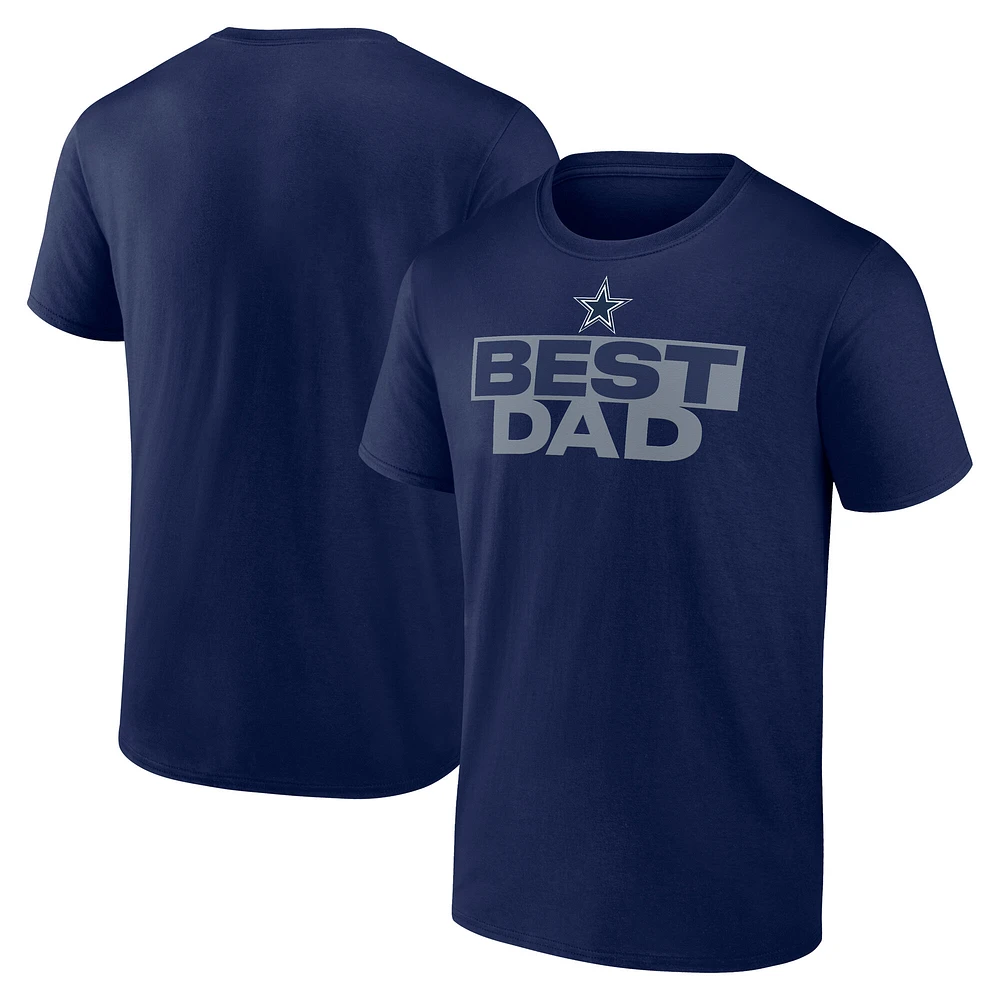 Men's Navy Dallas Cowboys Best Dad Father's Day T-Shirt