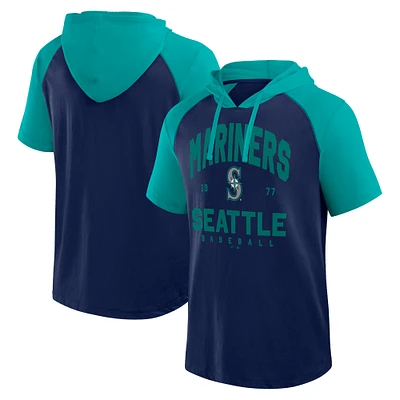 Men's Profile Navy Seattle Mariners Big & Tall Short Sleeve Pullover Hoodie