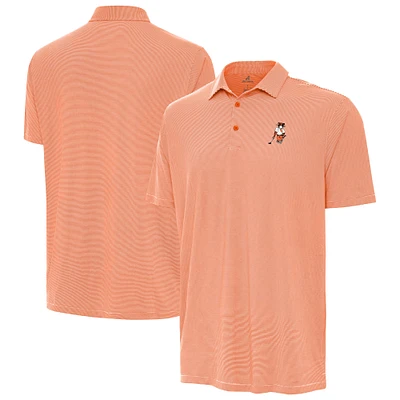 Men's Antigua Orange Clemson Standing Tiger Golf Twine Polo