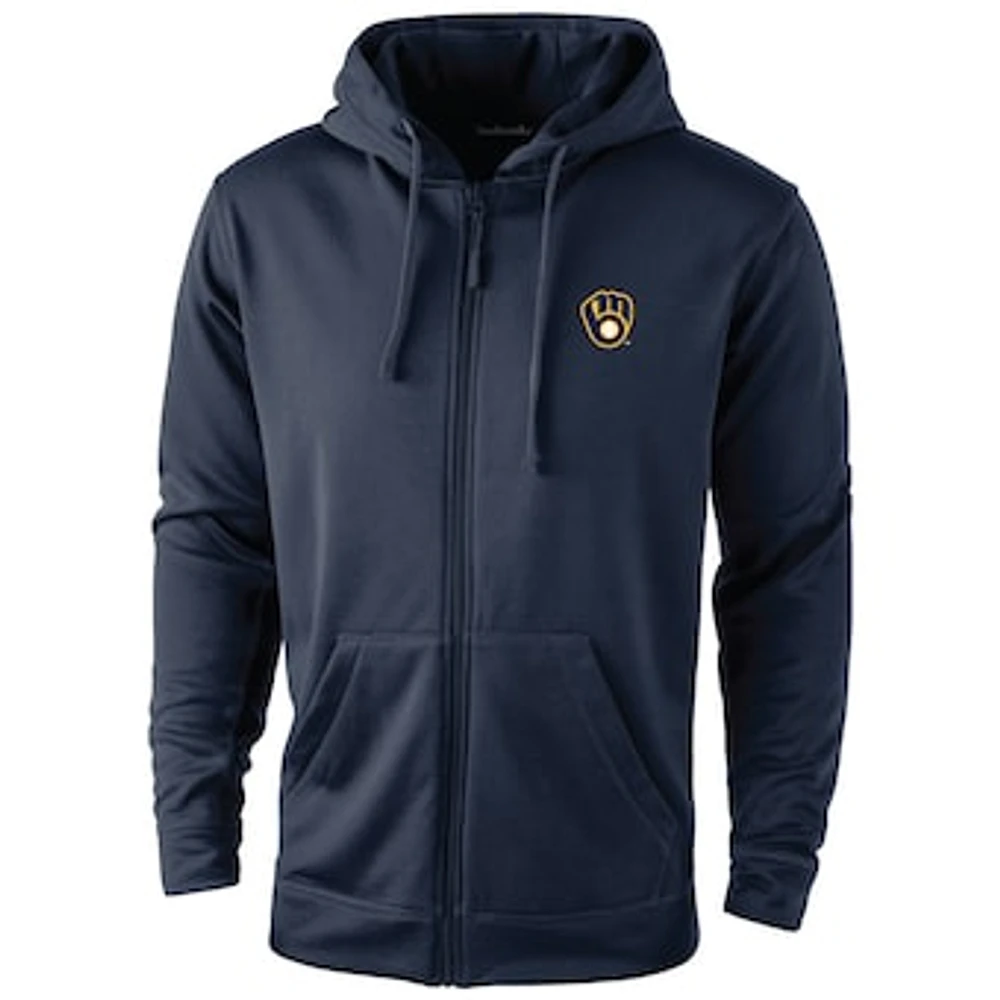 Men's Dunbrooke Navy Milwaukee Brewers Trophy Full-Zip Hoodie