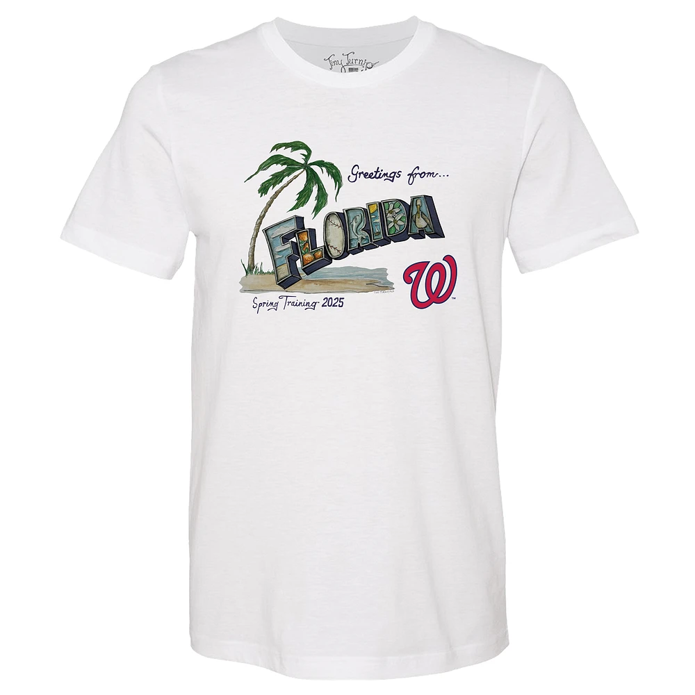 Unisex Tiny Turnip Washington Nationals White Spring Training 2025 T-Shirt