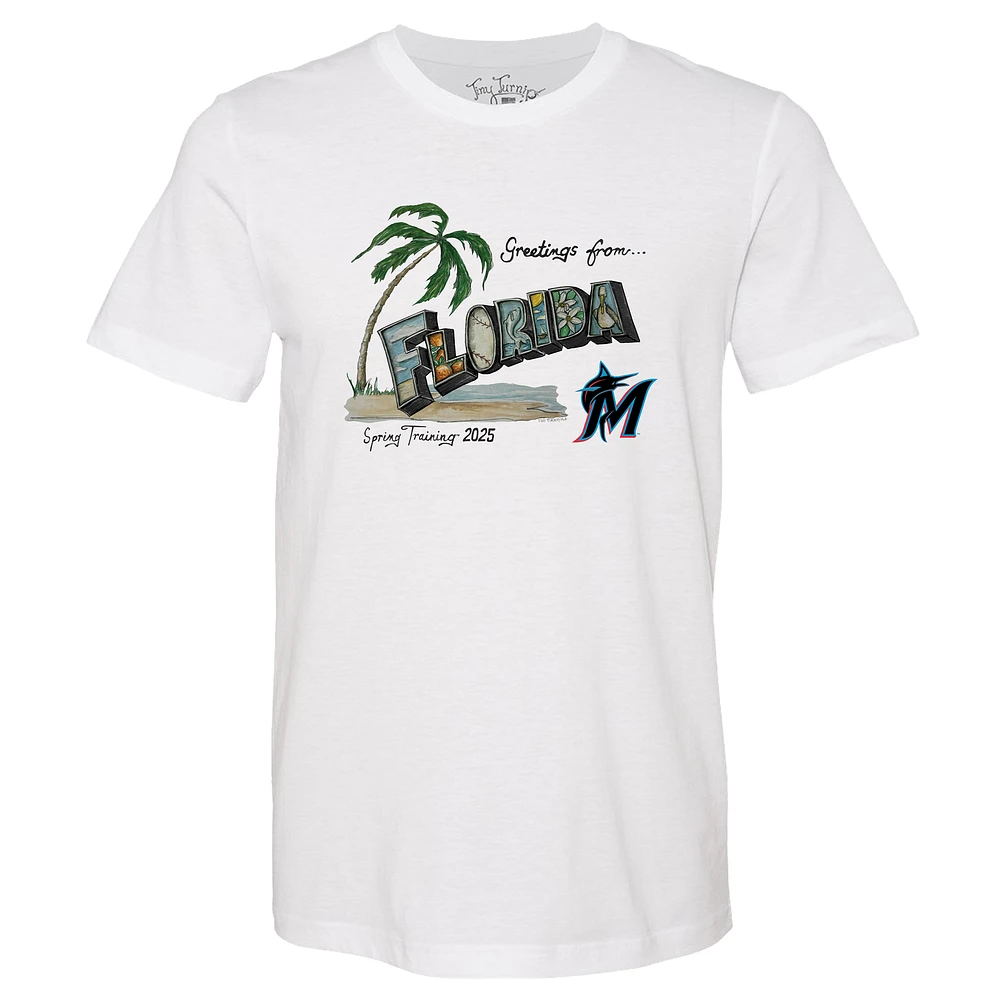 Unisex Tiny Turnip Miami Marlins White Spring Training 2025 T-Shirt