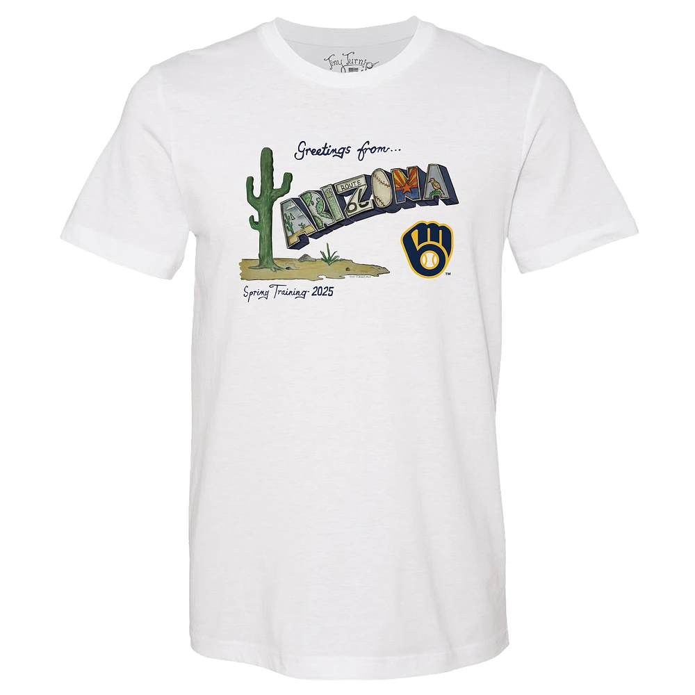 Unisex Tiny Turnip Milwaukee Brewers White Spring Training 2025 T-Shirt