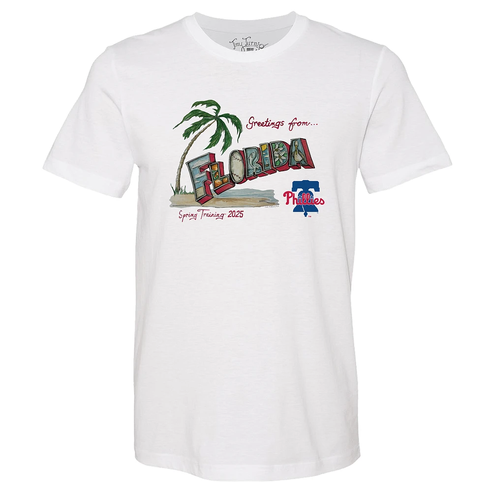 Unisex Tiny Turnip Philadelphia Phillies White Spring Training 2025 T-Shirt