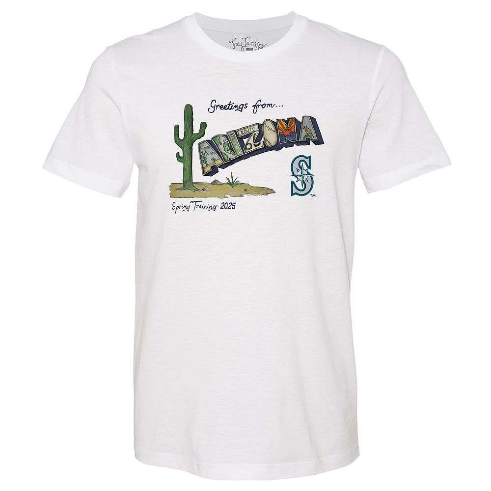 Unisex Tiny Turnip Seattle Mariners White Spring Training 2025 T-Shirt