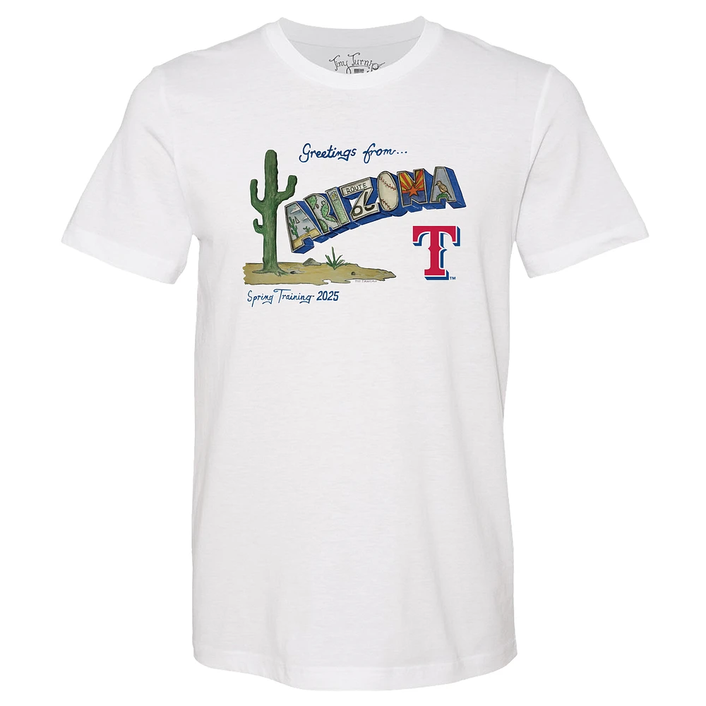 Unisex Tiny Turnip Texas Rangers White Spring Training 2025 T-Shirt