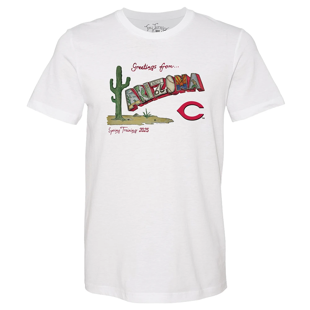 Unisex Tiny Turnip Cincinnati Reds White Spring Training 2025 T-Shirt