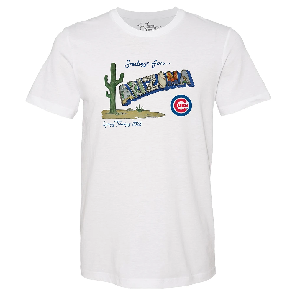 Unisex Tiny Turnip Chicago Cubs White Spring Training 2025 T-Shirt