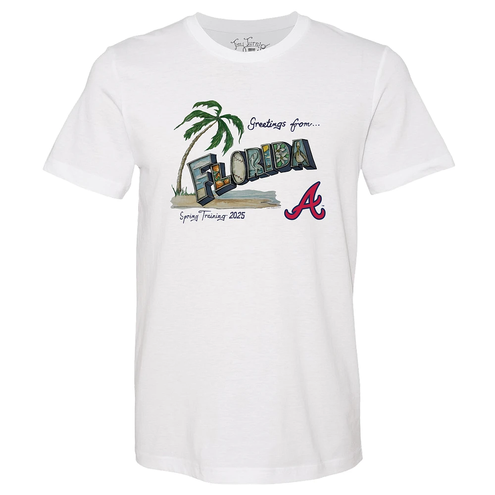 Unisex Tiny Turnip Atlanta Braves White Spring Training 2025 T-Shirt