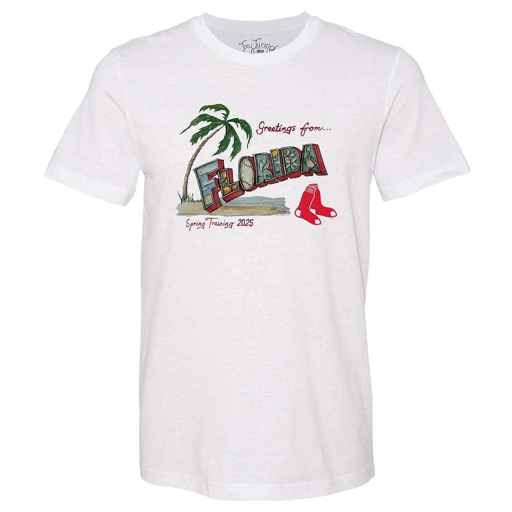 Unisex Tiny Turnip Boston Red Sox White Spring Training 2025 T-Shirt