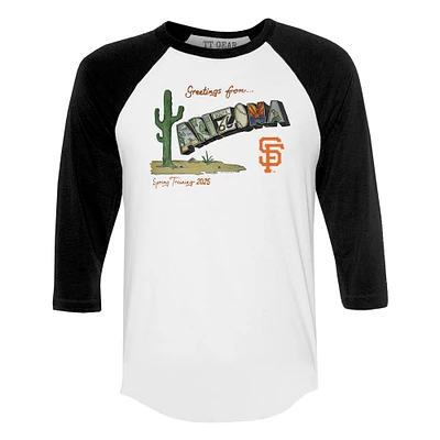 Unisex Tiny Turnip White San Francisco Giants Unisex Quarter-Sleeve Raglan T-Shirt