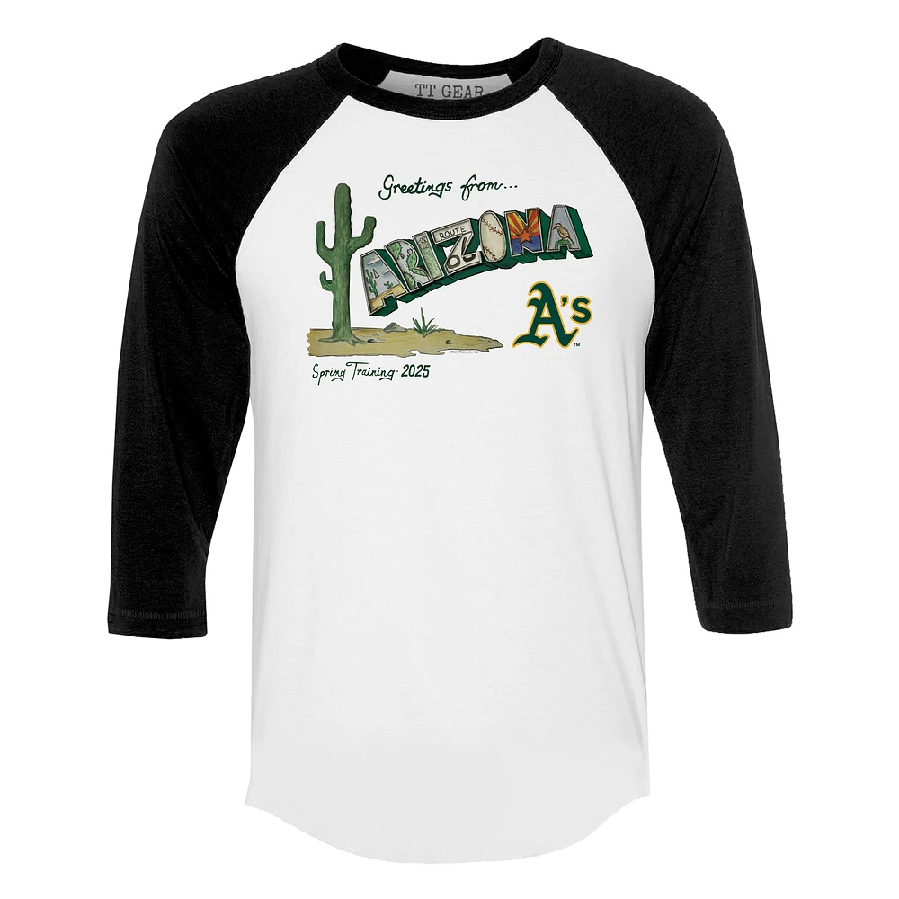 Unisex Tiny Turnip White Athletics Unisex Quarter-Sleeve Raglan T-Shirt
