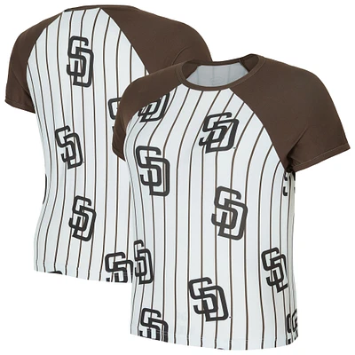 Women's Concepts Sport White San Diego Padres Outbound Pinstripe Raglan Top
