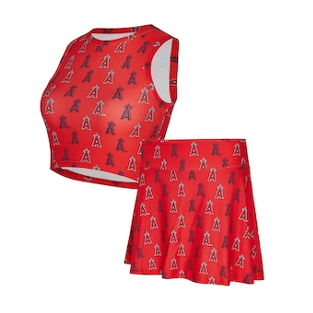 Women's Concepts Sport Red Los Angeles Angels Knit Tank Top & Skort Set