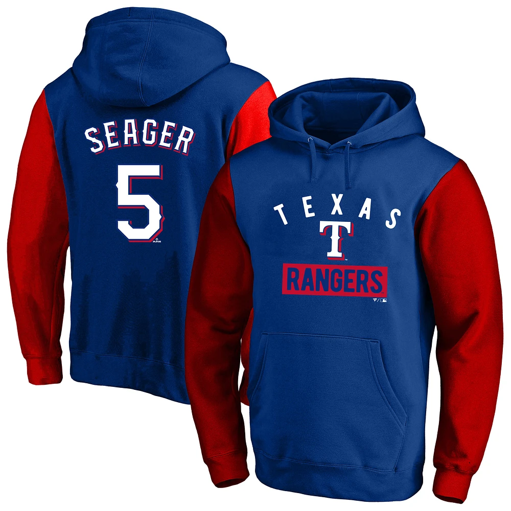 Men's Profile Corey Seager Royal Texas Rangers Big & Tall Name Number Fleece Pullover Hoodie