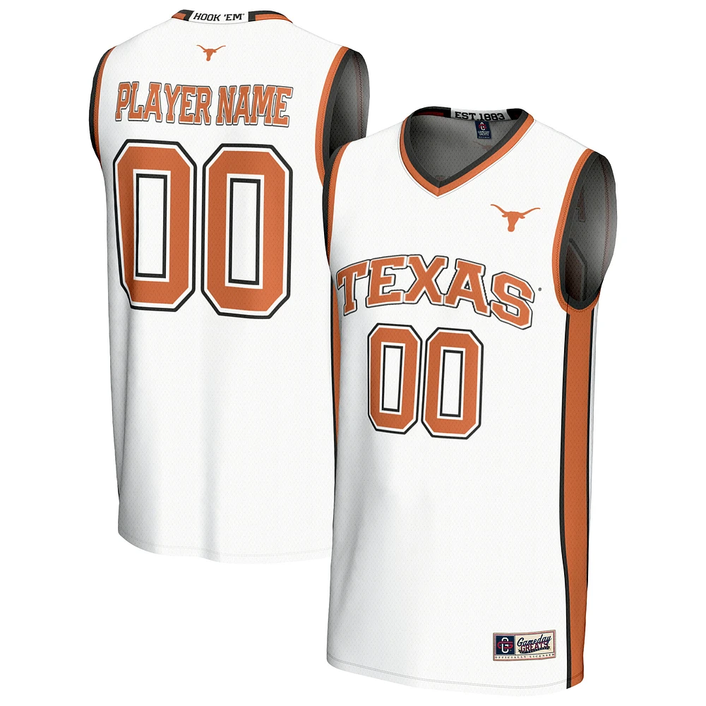Men's GameDay Greats White Texas Longhorns NIL Pick-A-Player Lightweight Men's Basketball Fashion Jersey