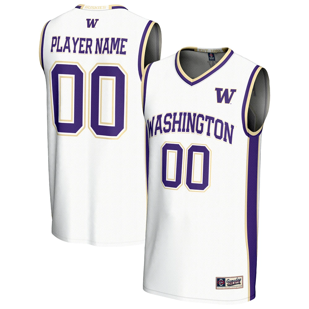 Men's GameDay Greats White Washington Huskies NIL Pick-A-Player Lightweight Men's Basketball Fashion Jersey