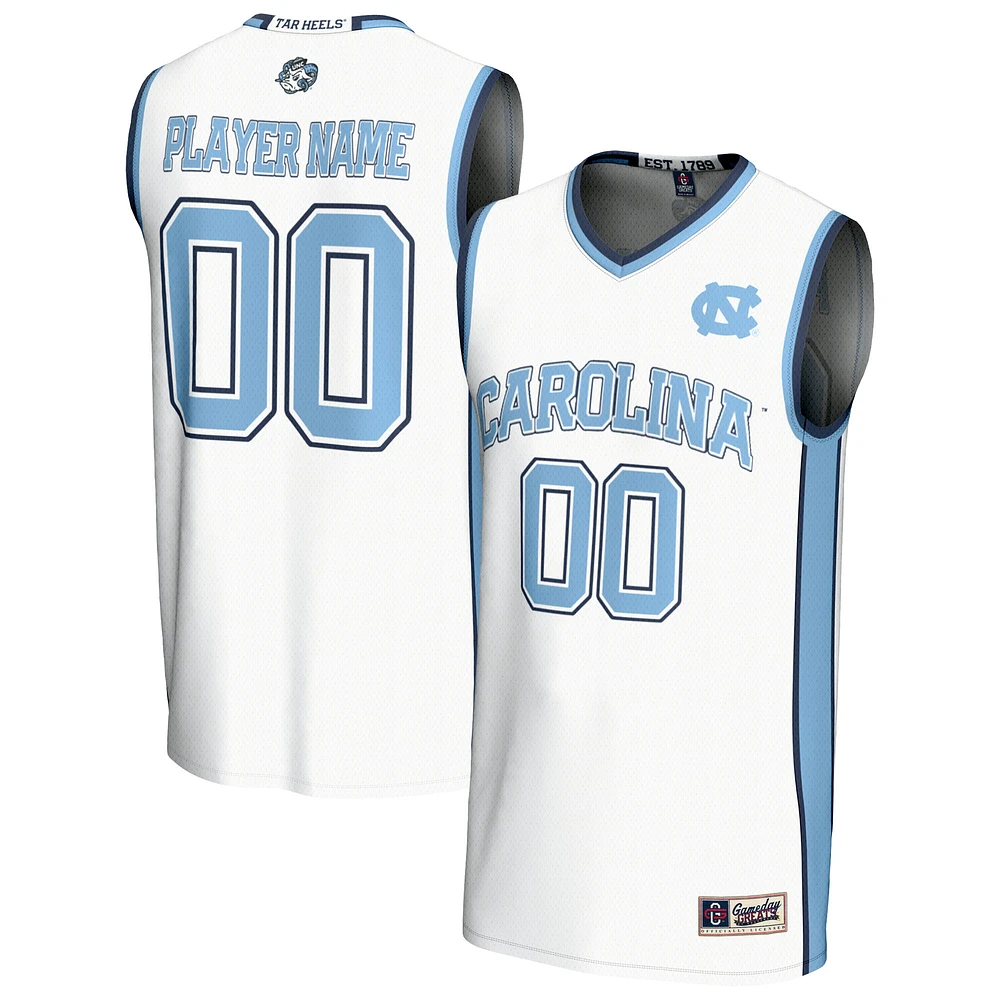 Youth GameDay Greats White North Carolina Tar Heels NIL Pick-A-Player Lightweight Men's Basketball Jersey