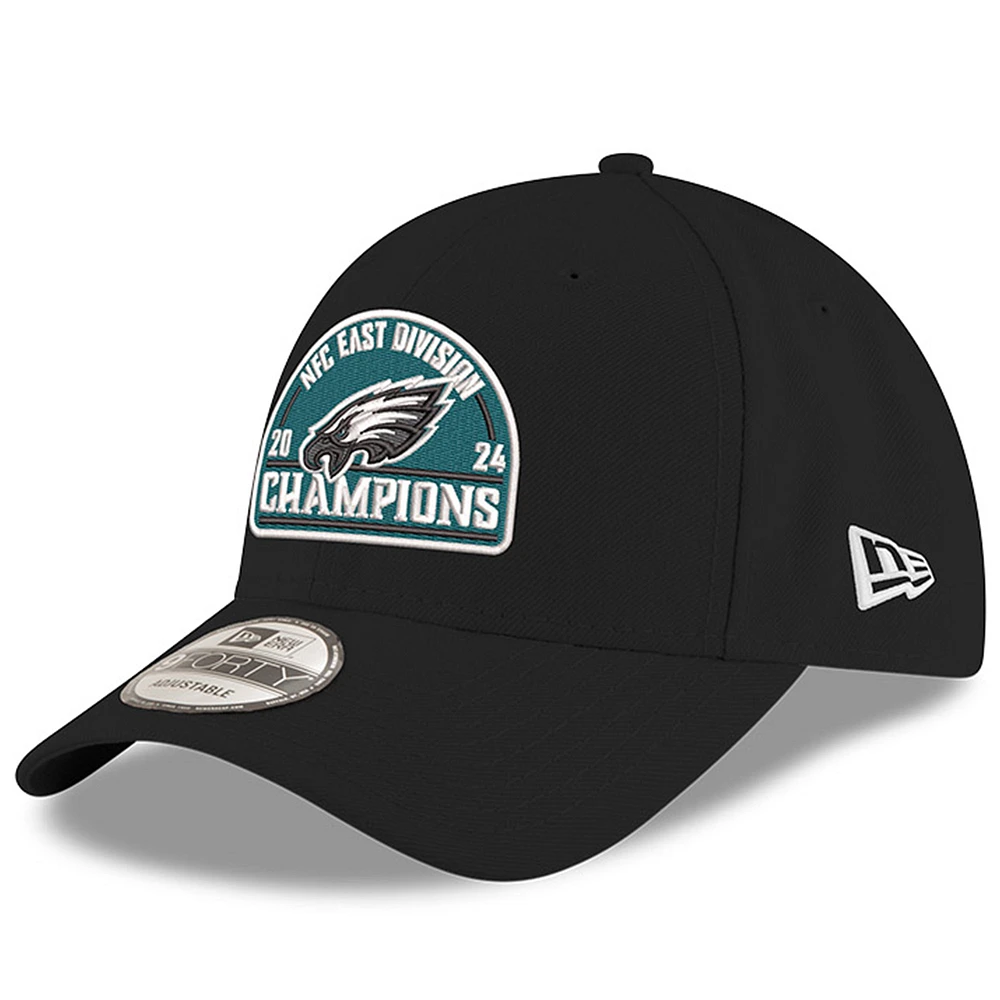 Men's New Era Black Philadelphia Eagles 2024 NFC East Division Champions 9FORTY Adjustable Hat