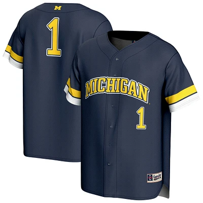 Youth GameDay Greats Navy Michigan Wolverines Pick-A-Player Lightweight Baseball Fashion Jersey