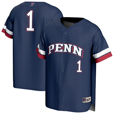 Youth GameDay Greats Navy Pennsylvania Quakers Pick-A-Player Lightweight Baseball Fashion Jersey