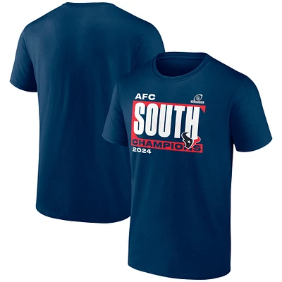 Men's Fanatics Navy Houston Texans 2024 AFC South Division Champions Big & Tall Conquer T-Shirt