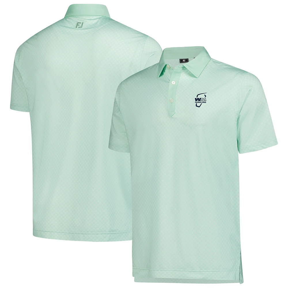 Men's FootJoy Light Green WM Phoenix Open Checker Print Lisle Polo