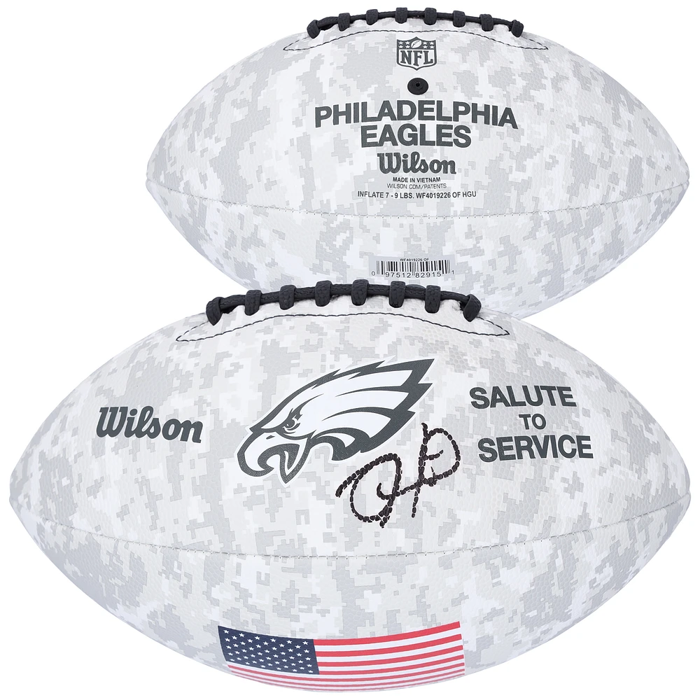 Jalen Hurts Philadelphia Eagles Autographed Wilson 2024 Salute To Service Football