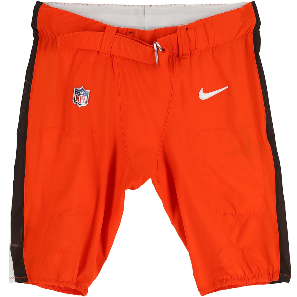 Shelby Harris Cleveland Browns Game-Used Orange Nike Pants vs. Denver Broncos on December 2, 2024