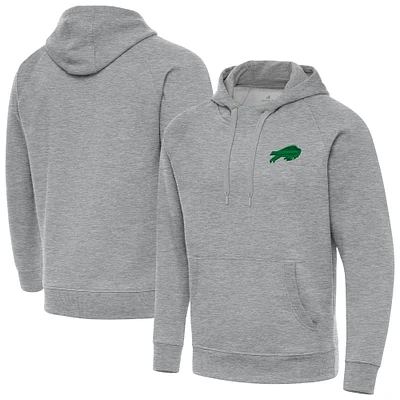 Men's Antigua Heather Gray Buffalo Bills St. Patrick's Day Victory Pullover Hoodie
